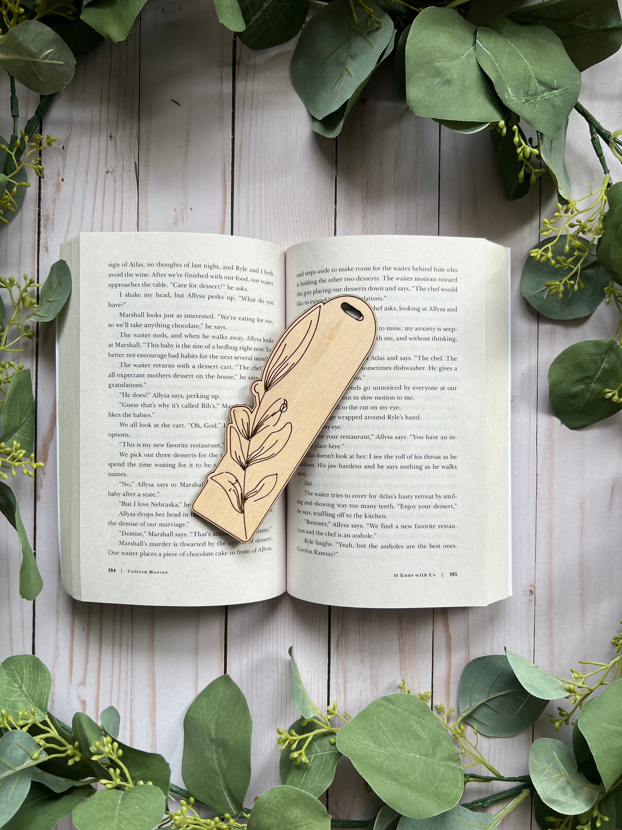 Wooden Floral Bookmark